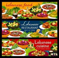 libanais cuisine restaurant nourriture vecteur bannières