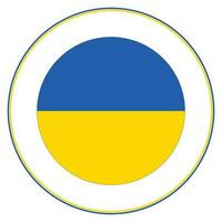 Ukraine drapeau dans cercle. Ukraine drapeau bouton vecteur