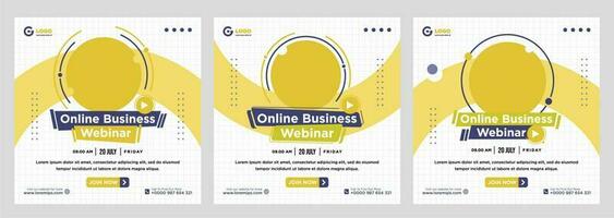 webinaire en direct sur le marketing numérique et publication sur les médias sociaux d'entreprise ou bannière de modèle vecteur