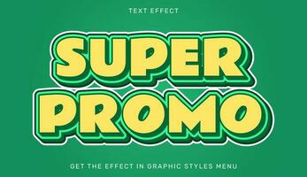 super promo modifiable texte effet dans 3d style vecteur