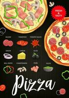 Pizza Ingrédients vecteur italien vite nourriture recette