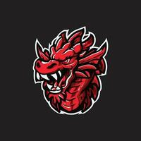 asiatique dragon esport mascotte logo illustration vecteur