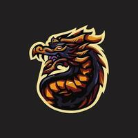 asiatique dragon esport mascotte logo illustration vecteur
