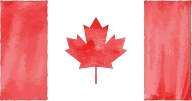 rouge aquarelle Canada vecteur drapeau. signe ou symbole de Canada pays