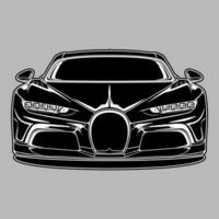 illustration vectorielle de voiture vue noir et blanc pour la conception conceptuelle vecteur
