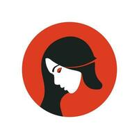 Japonais geisha logo illustration vecteur
