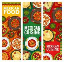 mexicain cuisine vecteur bannières, nourriture de Mexique