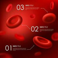 rouge du sang cellules infographies, 3d vecteur hémoglobine
