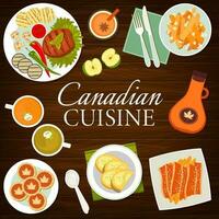 canadien cuisine vaisselle et repas menu couverture vecteur