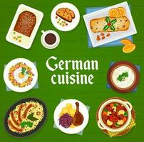 page de couverture du menu des aliments du restaurant de cuisine allemande vecteur