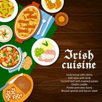 irlandais cuisine nourriture menu plats, Irlande petit déjeuner vecteur