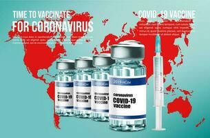 coronavirus vaccination vaccin bouteille et seringue vecteur