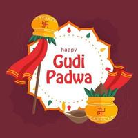 fond de célébration gudi padwa vecteur