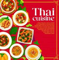 thaïlandais cuisine restaurant nourriture menu couverture modèle vecteur