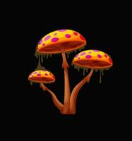 fantaisie Fée la magie champignon avec Orange casquettes vecteur