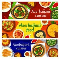 azerbaïdjanais nourriture repas vecteur dessin animé bannières ensemble