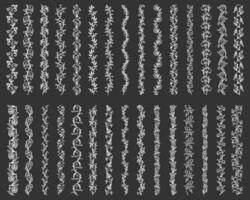 floral frontière lignes et séparateurs, fleur ornements vecteur