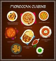 marocain cuisine restaurant menu vecteur modèle