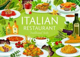 italien restaurant nourriture vecteur affiche, Italie repas