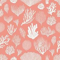 coraux et algues sans couture modèle, rose Contexte vecteur