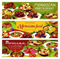 marocain nourriture vecteur cuisine de Maroc bannières