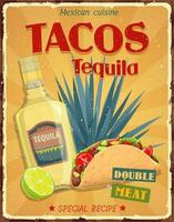 mexicain cuisine tacos et Tequila vecteur affiche