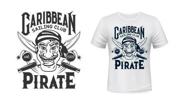 pirate corsaire T-shirt imprimer, obstruction corsaire vecteur