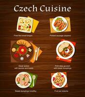 tchèque cuisine repas menu conception modèle vecteur