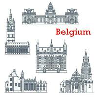 Belgique architecture Repères, Bruges cathédrales vecteur