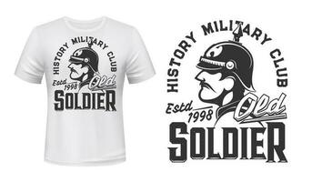 allemand soldat T-shirt impression pour militaire club vecteur