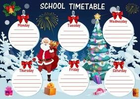 enfant Noël école calendrier vecteur modèle