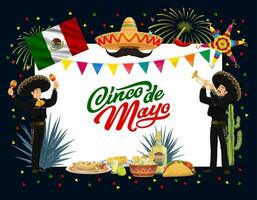 mexicain cinco de mayo vacances nourriture et mariachi vecteur