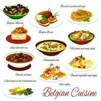 Belge cuisine vecteur menu repas, Belgique vaisselle