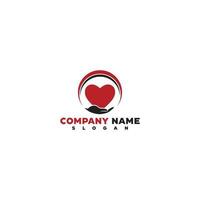 donnant l'amour logo, donnant cœur, cœur et main logo, santé se soucier logo, gens se soucier logo conception vecteur