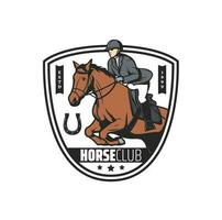 cheval équitation club, jockey polo sport les courses icône vecteur