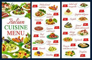 italien cuisine vecteur menu repas Italie vaisselle