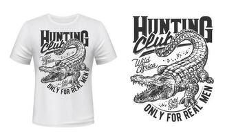 crocodile ou alligator chasser T-shirt vecteur impression