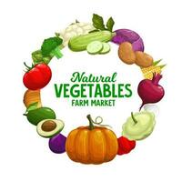 des légumes bannière, ferme marché nourriture légumes Cadre vecteur