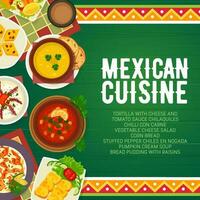 mexicain nourriture menu cuisine, restaurant vaisselle repas vecteur