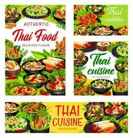 thaïlandais cuisine vecteur asiatique vaisselle bannières ensemble.