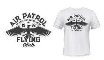 Aigle en volant club T-shirt impression maquette, air patrouille vecteur