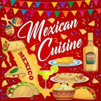 mexicain cuisine nourriture et boisson de fête fête vecteur