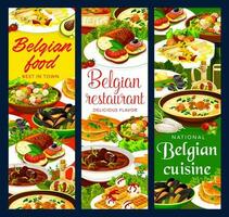Belge cuisine restaurant nourriture vecteur bannières