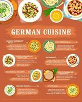 allemand cuisine menu Allemagne restaurant nourriture vaisselle vecteur