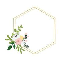 floral Cadre décoration pour le invitation, mariage ornement concept. floral frontière élément. mariage monogramme collection, moderne minimaliste et floral modèles pour invitation cartes enregistrer le Date vecteur