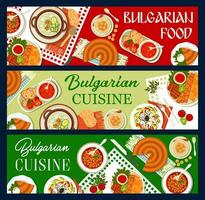 bulgare cuisine restaurant repas bannières vecteur