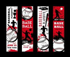 base-ball éliminatoires vecteur prospectus sport grunge cartes