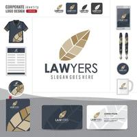 logo de droit, cabinet d'avocats, cabinet d'avocats, modèle d'identité d'entreprise logotype de droit vecteur