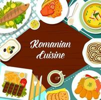 roumain cuisine repas menu couverture conception modèle vecteur