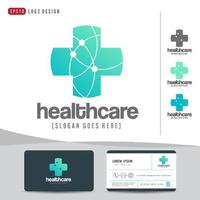 conception de logo médical soins de santé ou hôpital et modèle de carte de visite, modèle propre et moderne